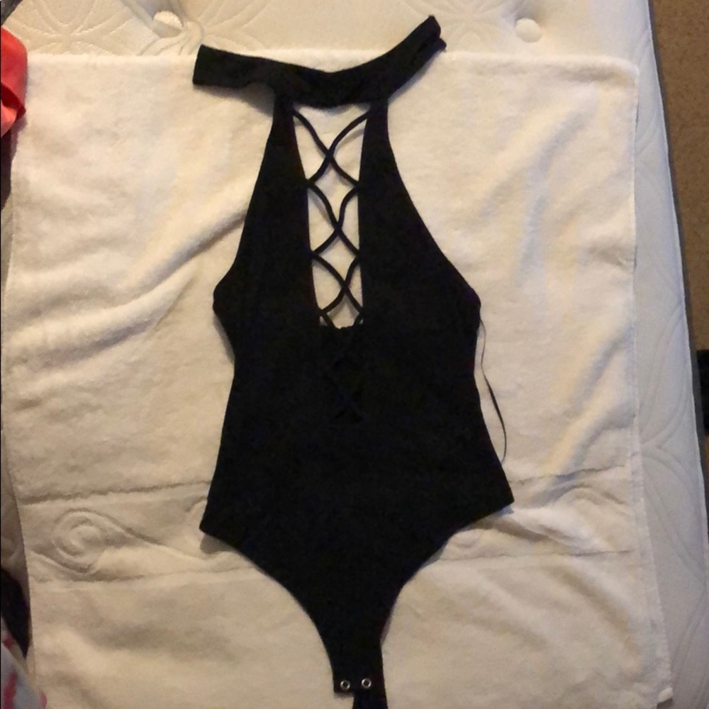 Express Bodysuit With Crisscross Open Front - image 1